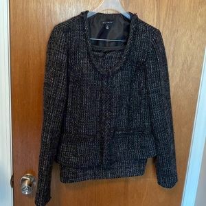 Willi Smith blazer large matching skirt size 10. Purple gray black set.